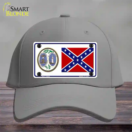 Confederate Flag South Carolina Seal Novelty License Plate Hat Cotton / Gray