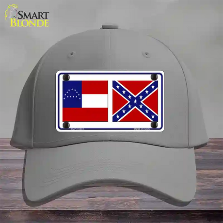 Confederate Robert E Lee Flag Novelty License Plate Hat Cotton / Gray