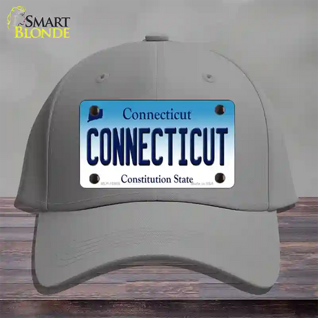 Connecticut State Novelty License Plate Hat Cotton / Gray