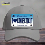 I Love Connecticut Novelty License Plate Hat Cotton / Gray