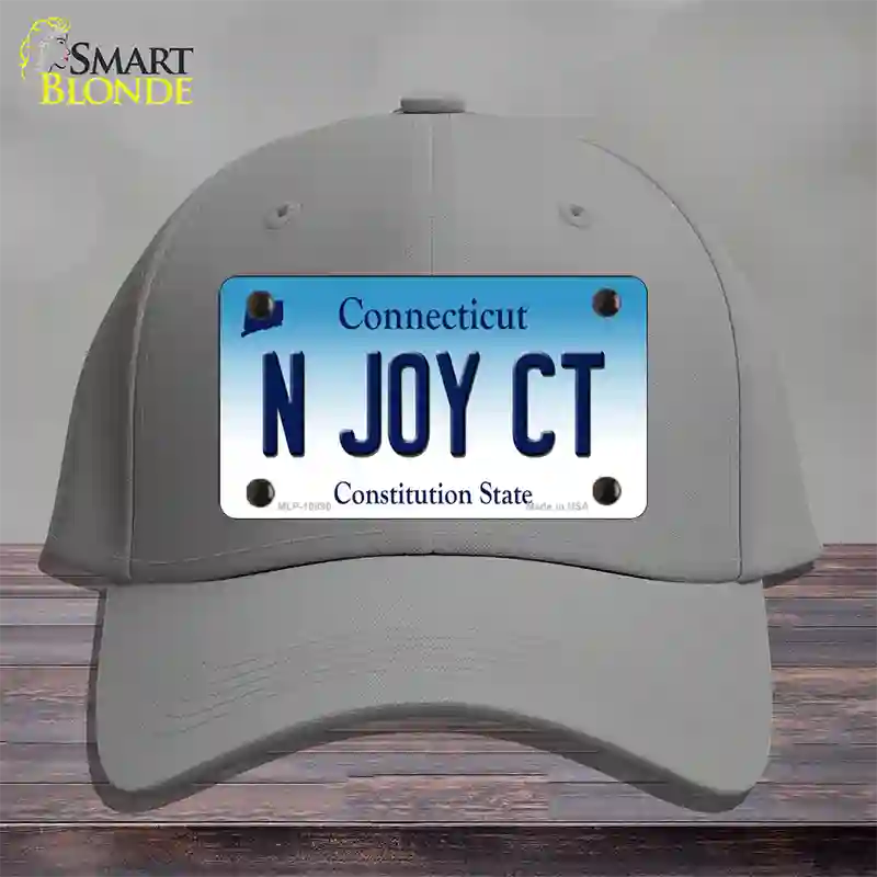 N Joy CT Connecticut Novelty License Plate Hat Cotton / Gray