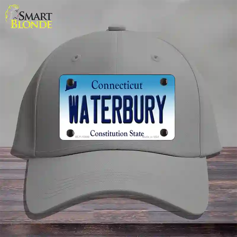 Waterbury Connecticut Novelty License Plate Hat Cotton / Gray