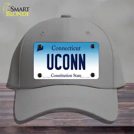 UConn Connecticut Novelty License Plate Hat Cotton / Gray