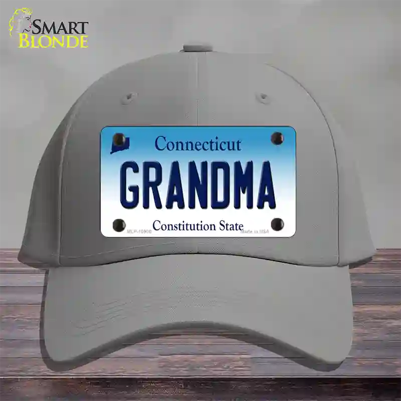 Grandma Connecticut Novelty License Plate Hat Cotton / Gray