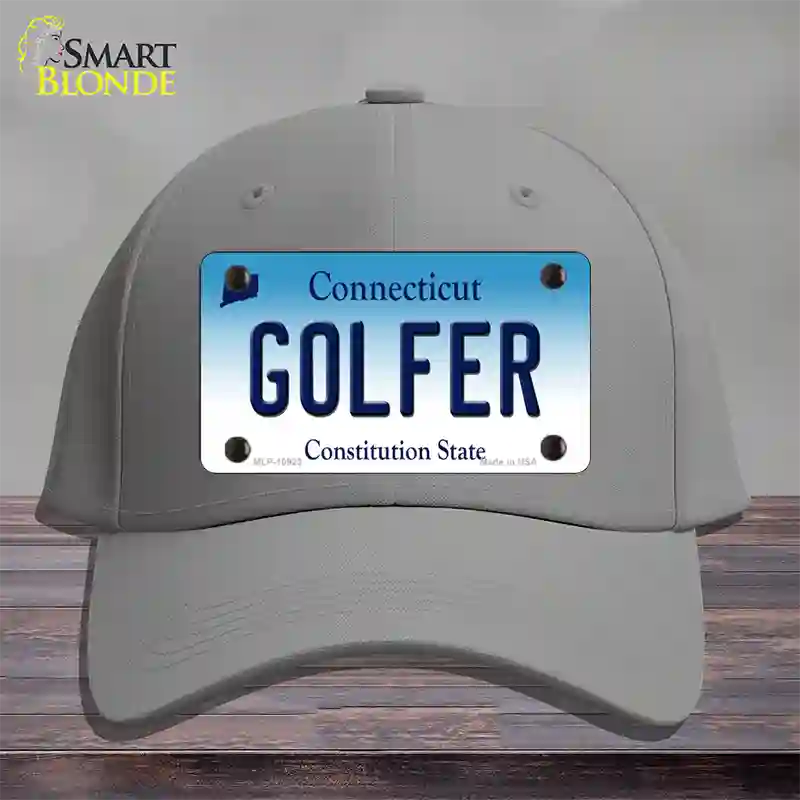 Golfer Connecticut Novelty License Plate Hat Cotton / Gray