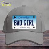 Bad Girl Connecticut Novelty License Plate Hat Cotton / Gray