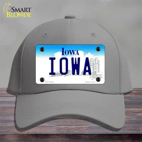 Iowa State Novelty License Plate Hat Cotton / Gray