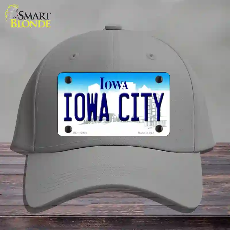 Iowa City Iowa Novelty License Plate Hat Cotton / Gray