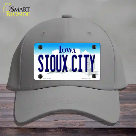 Sioux City Iowa Novelty License Plate Hat Cotton / Gray