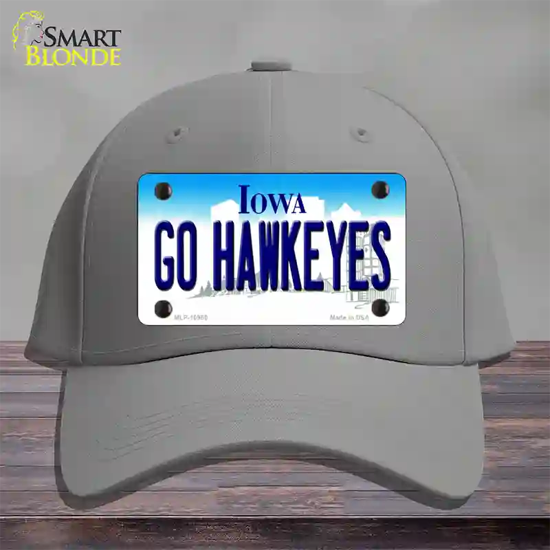 Go Hawkeyes Iowa Novelty License Plate Hat Cotton / Gray