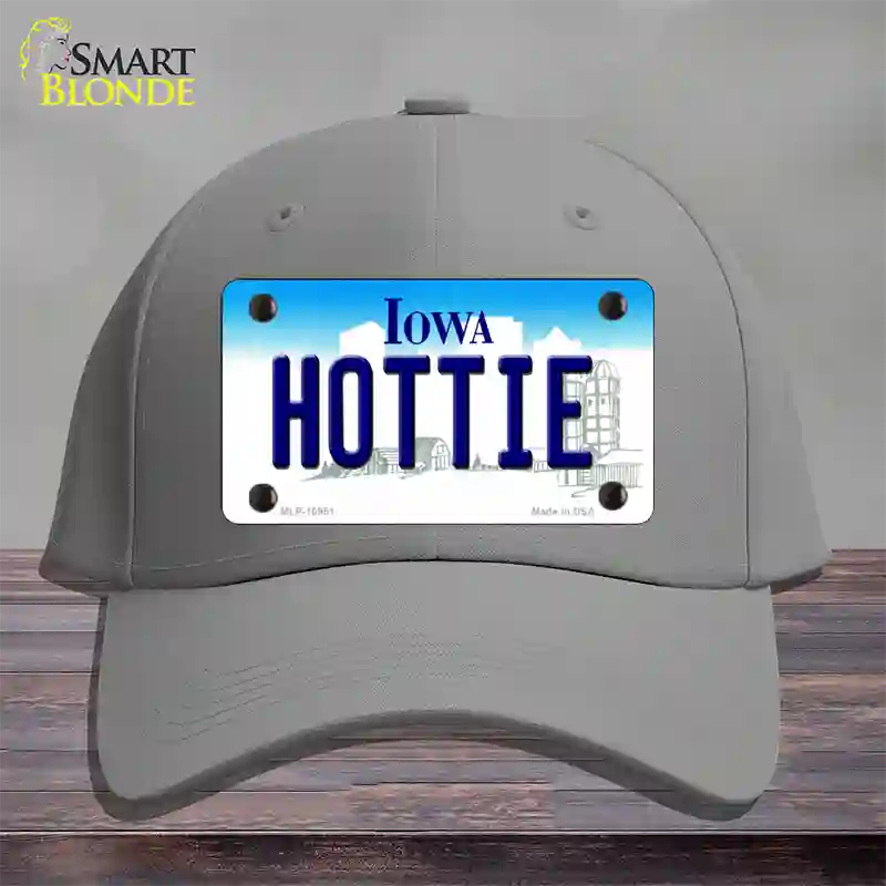 Hottie Iowa Novelty License Plate Hat Cotton / Gray