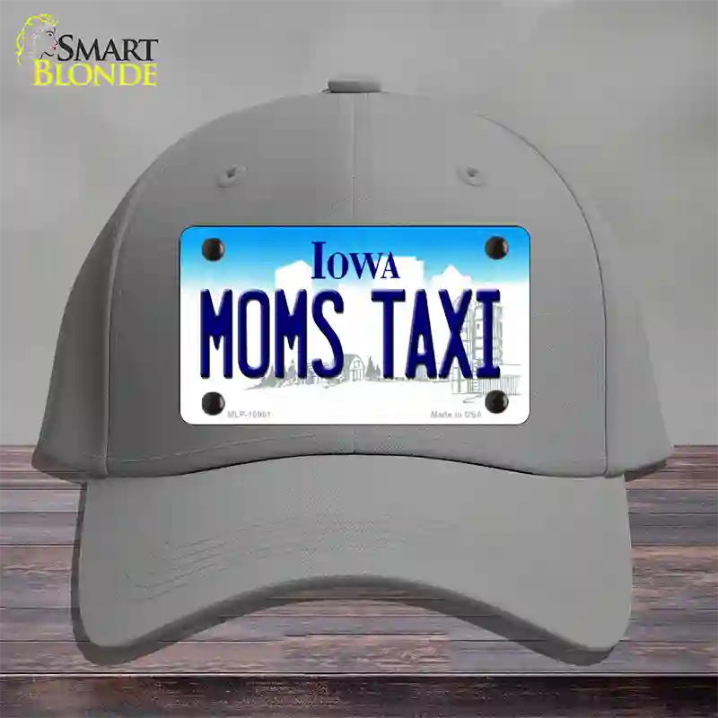 Moms Taxi Iowa Novelty License Plate Hat Cotton / Gray