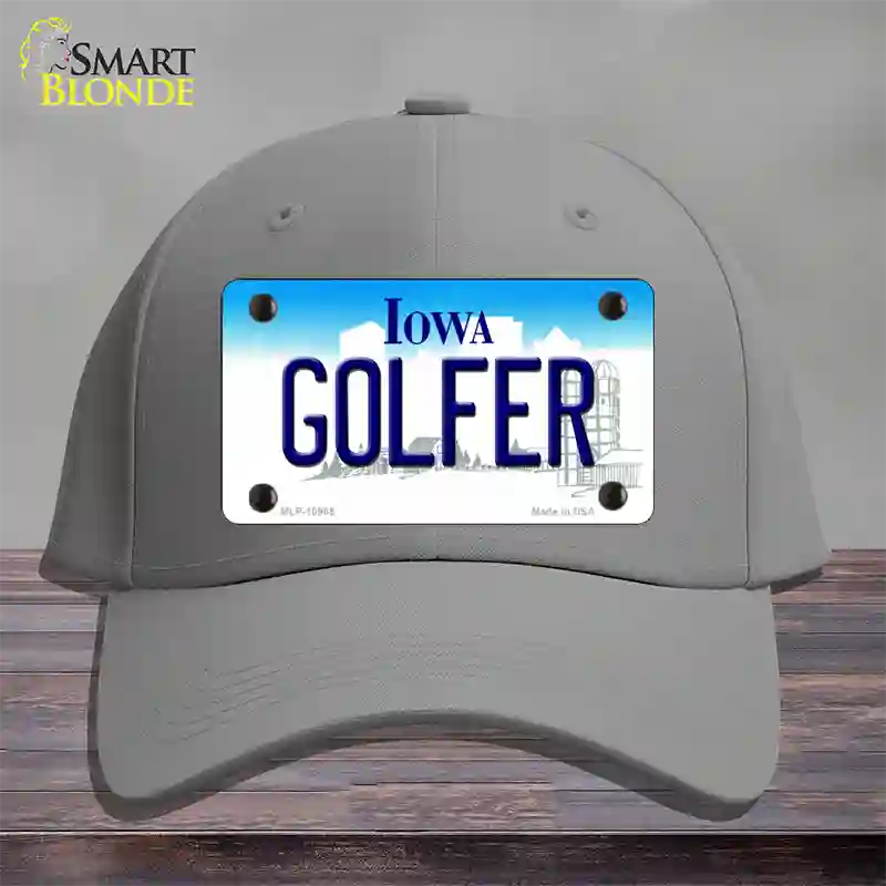 Golfer Iowa Novelty License Plate Hat Cotton / Gray