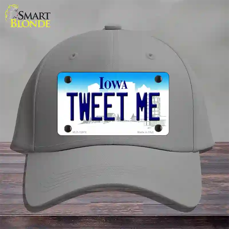 Tweet Me Iowa Novelty License Plate Hat Cotton / Gray