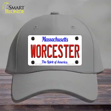 Worcester Massachusetts Novelty License Plate Hat Cotton / Gray