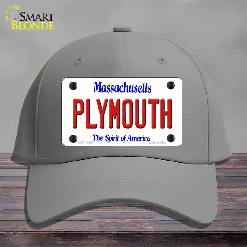 Plymouth Massachusetts Novelty License Plate Hat Cotton / Gray