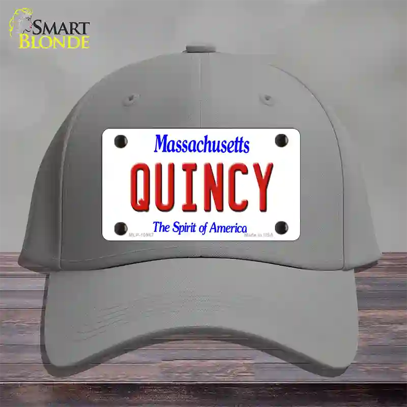 Quincy Massachusetts Novelty License Plate Hat Cotton / Gray