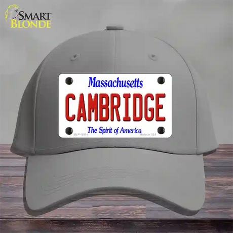 Cambridge Massachusetts Novelty License Plate Hat Cotton / Gray