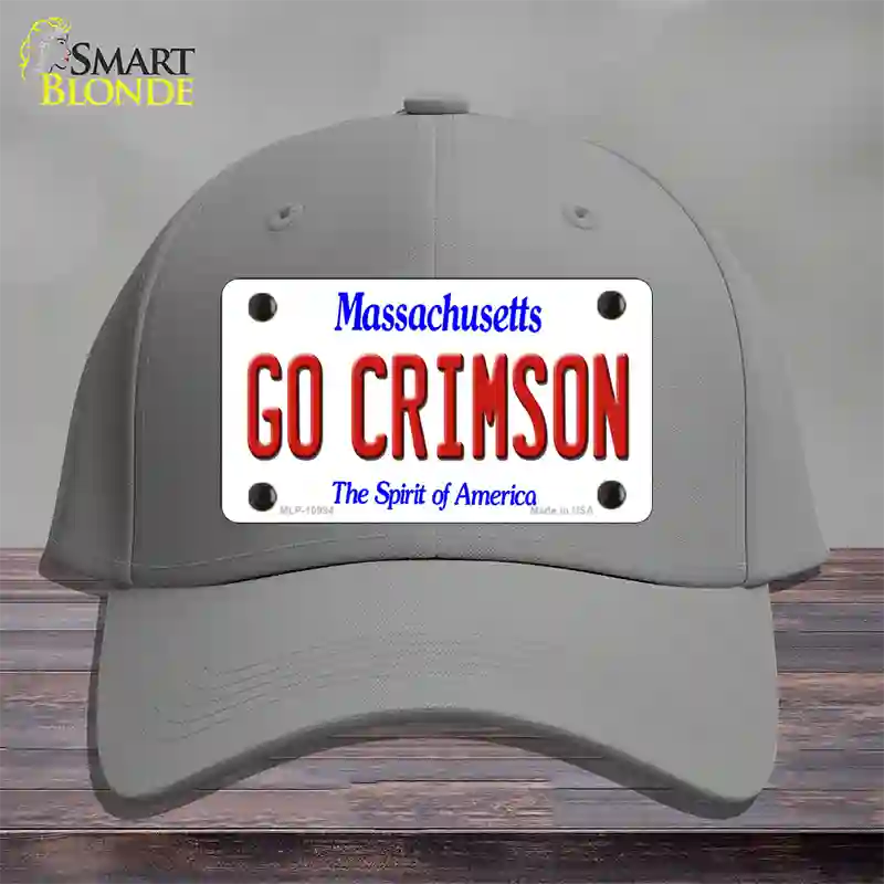 Go Crimson Massachusetts Novelty License Plate Hat Cotton / Gray