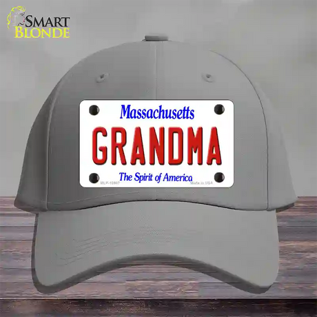 Grandma Massachusetts Novelty License Plate Hat Cotton / Gray