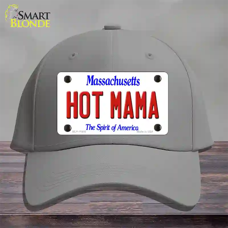 Hot Mama Massachusetts Novelty License Plate Hat Cotton / Gray