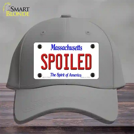 Spoiled Massachusetts Novelty License Plate Hat Cotton / Gray