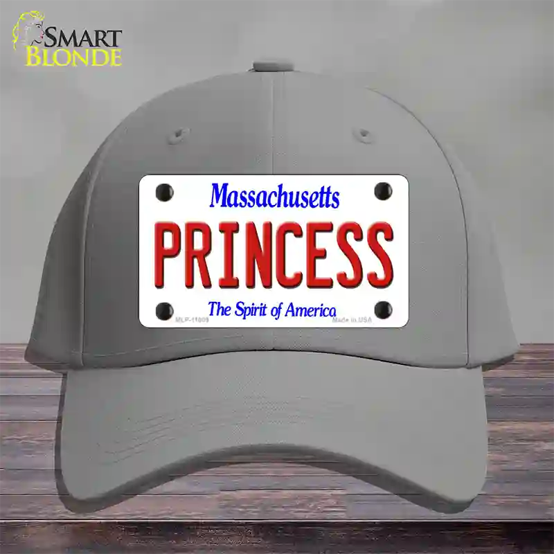 Princess Massachusetts Novelty License Plate Hat Cotton / Gray