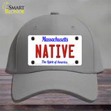 Native Massachusetts Novelty License Plate Hat Cotton / Gray