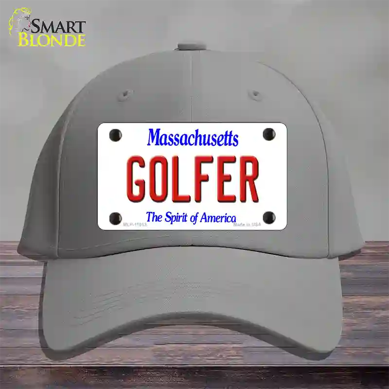 Golfer Massachusetts Novelty License Plate Hat Cotton / Gray