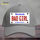 Bad Girl Massachusetts Novelty License Plate Hat Cotton / Gray