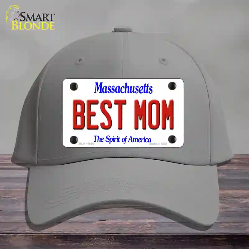 Best Mom Massachusetts Novelty License Plate Hat Cotton / Gray