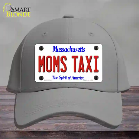 Moms Taxi Massachusetts Novelty License Plate Hat Cotton / Gray