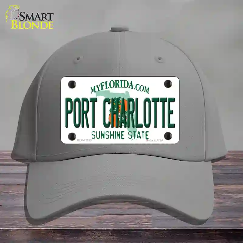 Port Charlotte Florida Novelty License Plate Hat Cotton / Gray