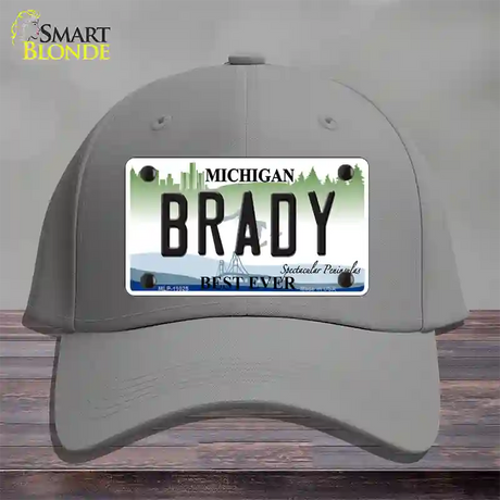 Brady Michigan Novelty License Plate Hat Cotton / Gray