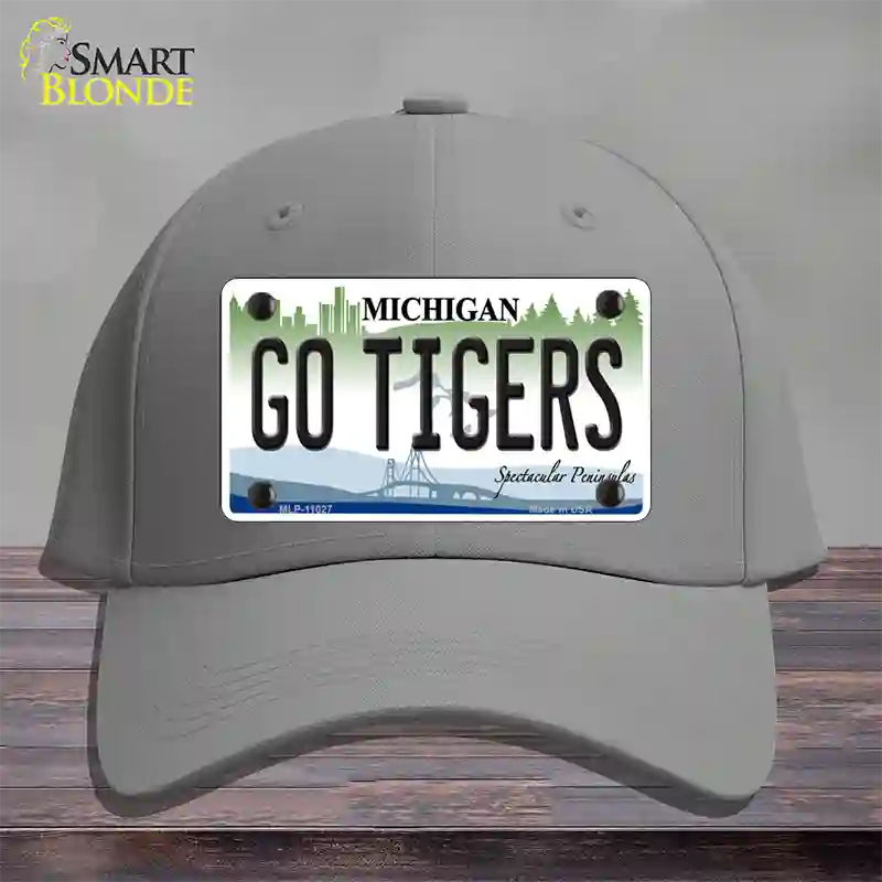 Go Tigers Michigan Novelty License Plate Hat Cotton / Gray