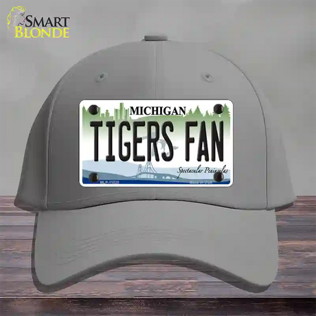 Tigers Fans Michigan Novelty License Plate Hat Cotton / Gray