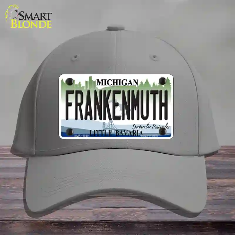 Frankenmuth Michigan Novelty License Plate Hat Cotton / Gray