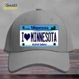 I Love Minnesota Novelty License Plate Hat Cotton / Gray