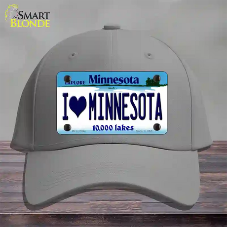 I Love Minnesota Novelty License Plate Hat Cotton / Gray