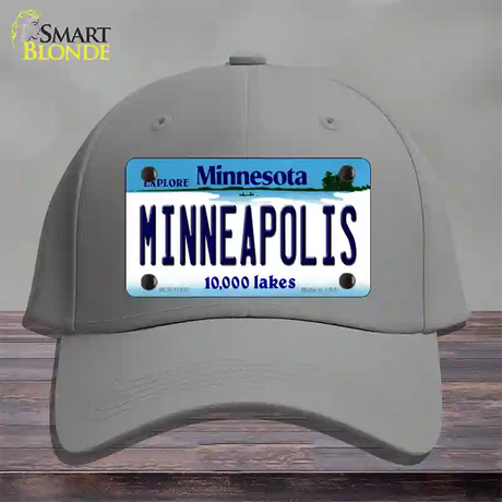 Minneapolis Minnesota State Novelty License Plate Hat Cotton / Gray