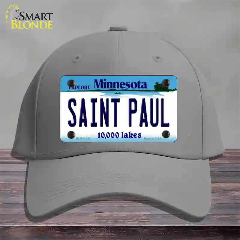 Saint Paul Minnesota State Novelty License Plate Hat Cotton / Gray