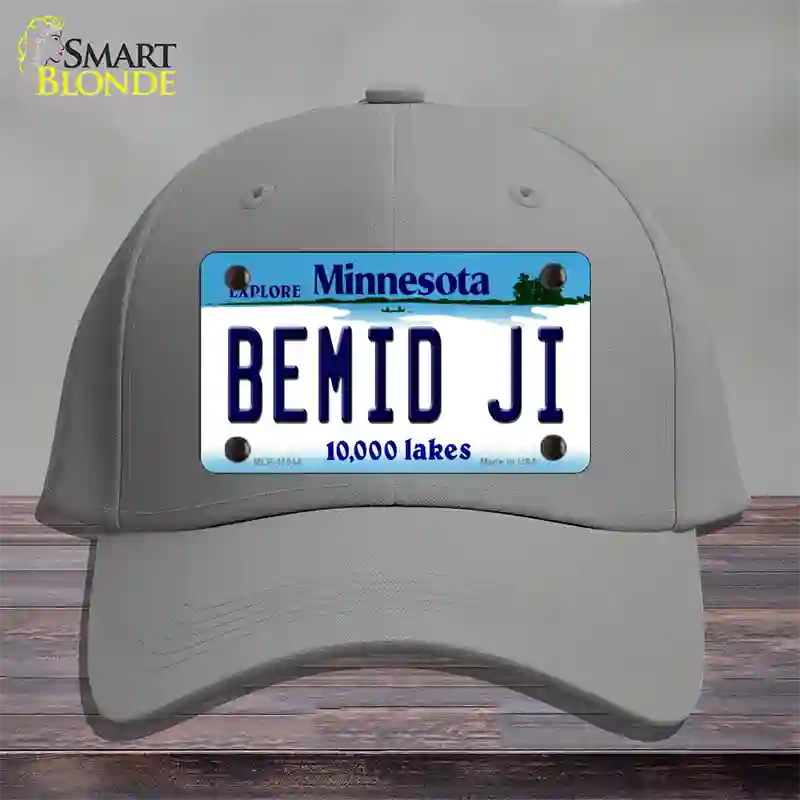 Bemid Ji Minnesota State Novelty License Plate Hat Cotton / Gray