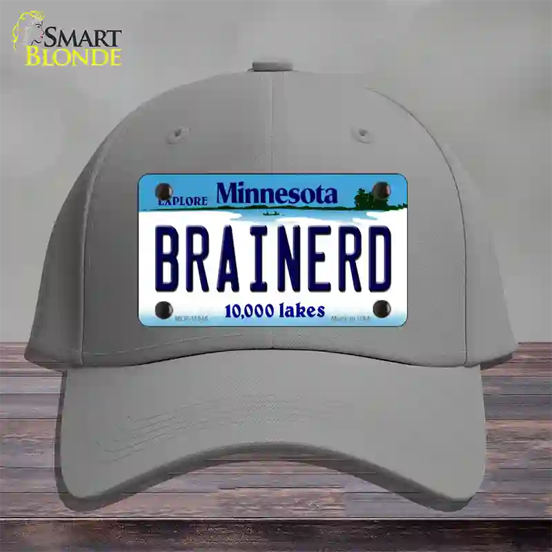 Brainerd Minnesota State Novelty License Plate Hat Cotton / Gray