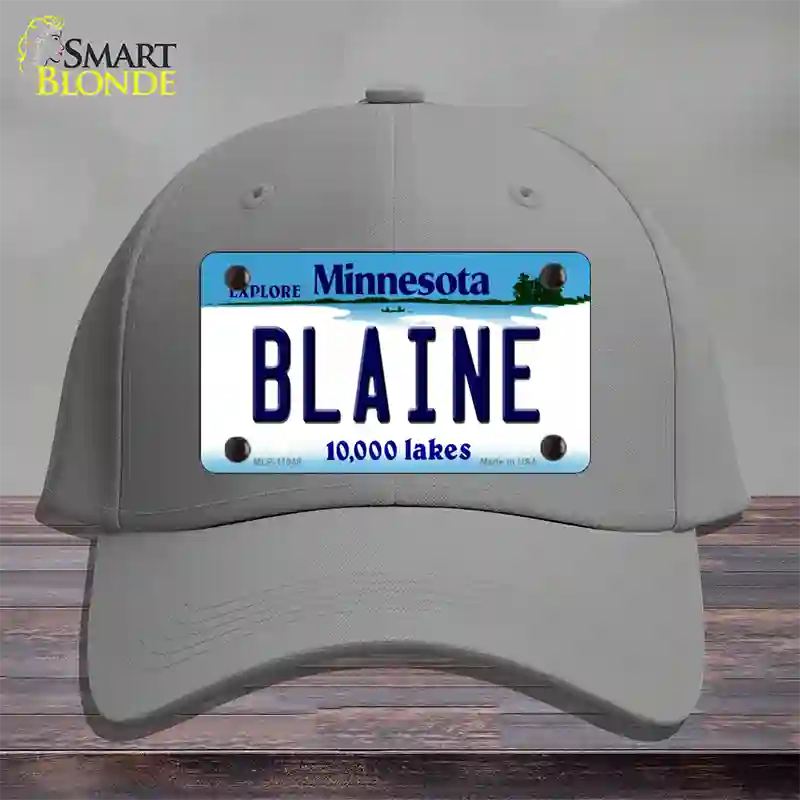 Blaine Minnesota State Novelty License Plate Hat Cotton / Gray