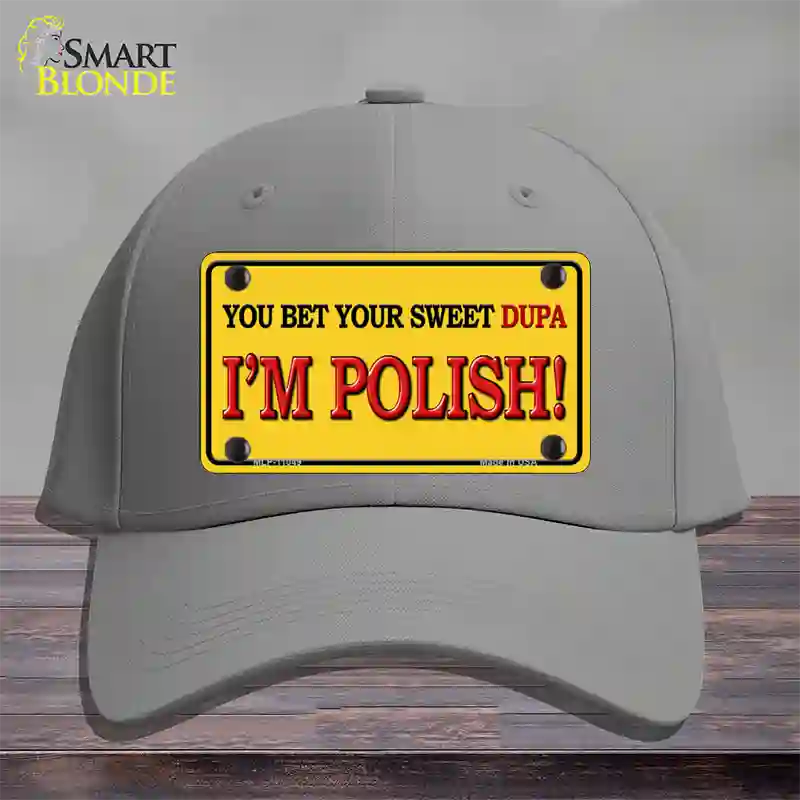 Im Polish Yellow Novelty License Plate Hat Cotton / Gray