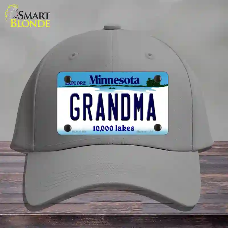 Grandma Minnesota State Novelty License Plate Hat Cotton / Gray