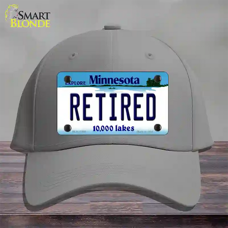 Retired Minnesota State Novelty License Plate Hat Cotton / Gray