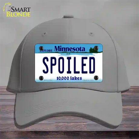 Spoiled Minnesota State Novelty License Plate Hat Cotton / Gray