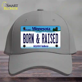 Born and Raised Minnesota State Novelty License Plate Hat Cotton / Gray