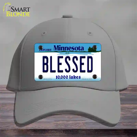 Blessed Minnesota State Novelty License Plate Hat Cotton / Gray